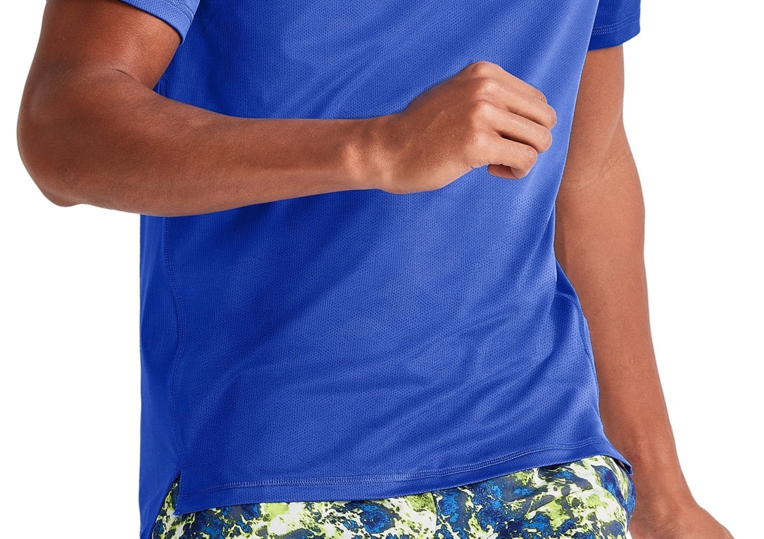 Camiseta masculina Champion MVP Script Logo manga curta gola redonda azul tamanho médio