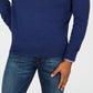 Suéter masculino Club Room de mistura de lã merino com gola redonda e cor sólida, azul, tamanho grande