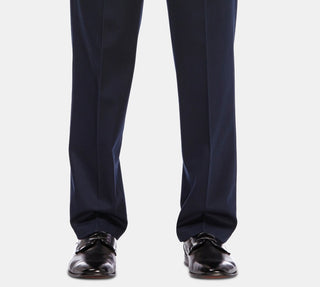 Calça Haggar Masculina Premium No Iron Khaki Classic Fit Pregas Ocultas Cintura Expansível Azul Tamanho 40X32