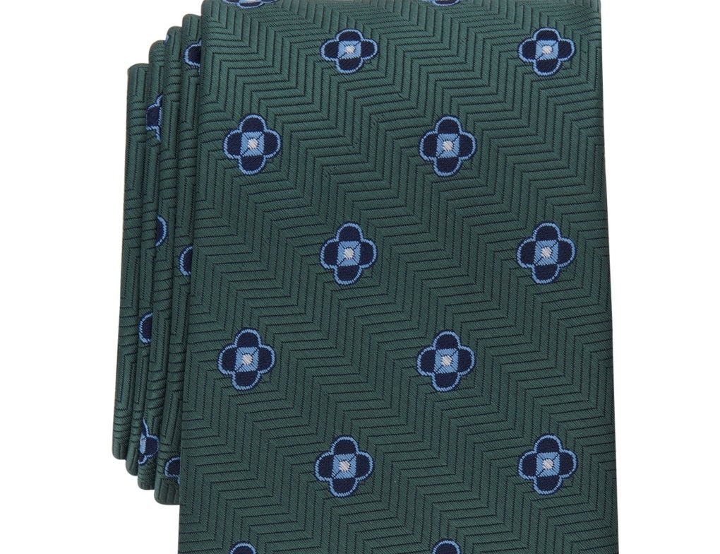 Gravata Club Room Masculina Berdie Neat Verde Tamanho Regular