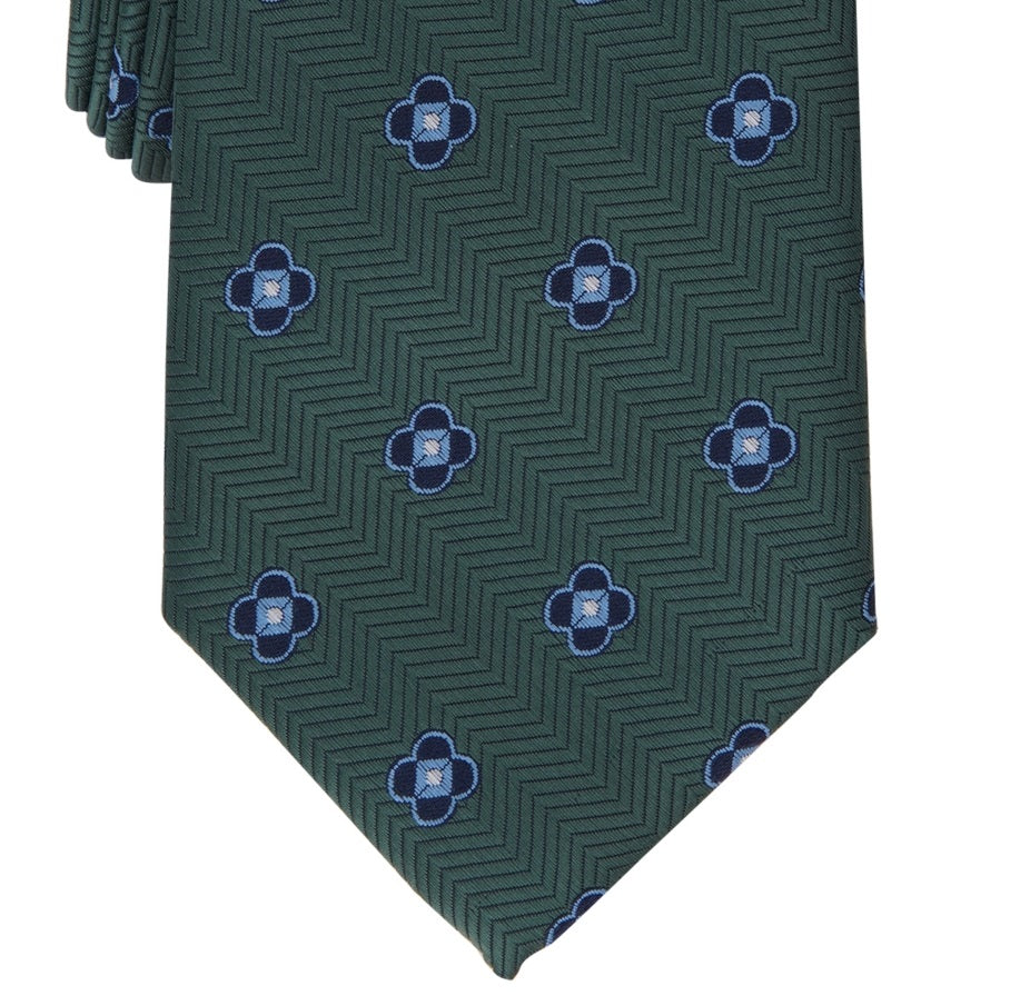 Gravata Club Room Masculina Berdie Neat Verde Tamanho Regular