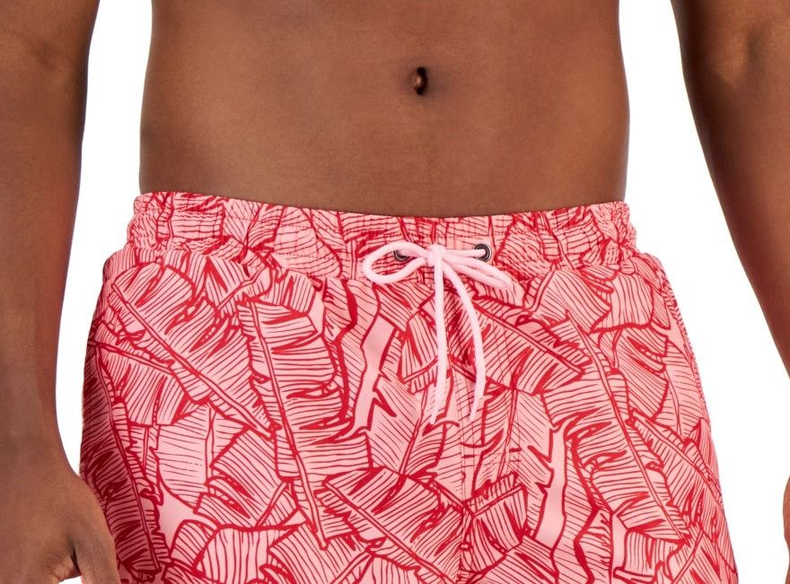 Calção de banho masculino Club Room Ben Tropical rosa tamanho XX-G
