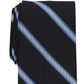 Gravata listrada clássica masculina Club Room, preta, tamanho regular