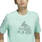 Camiseta masculina adidas com estampa de food truck e manga curta, tamanho extragrande, verde