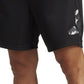 Shorts de treino adidas masculino Train Essentials Seasonal Camo com logotipo preenchido, preto, tamanho grande