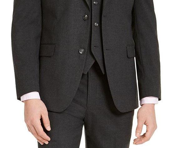 Jaqueta de terno masculina Alfani Slim Fit Stretch Solid, preta, tamanho 42