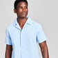 E agora esta camisa de acampamento masculina com botões clássicos, azul, tamanho grande