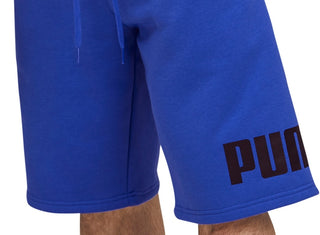 Shorts Puma Big Fleece Logo Masculino Azul Tamanho Grande