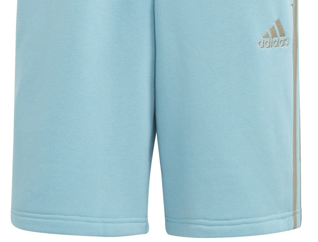 Shorts Adidas Masculino 3 Stripes 10 Fleece Azul Tamanho P