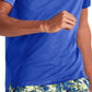 Camiseta masculina Champion MVP Script Logo manga curta gola redonda azul tamanho extragrande