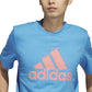 Camiseta Adidas Masculina Manga Curta com Logo Gráfico Azul Tamanho P
