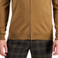 Suéter masculino Club Room Merino com zíper frontal marrom tamanho extragrande
