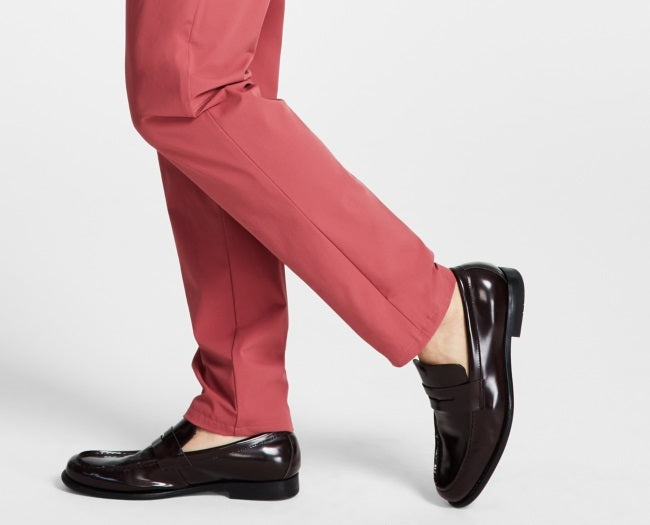 Calça social Calvin Klein Slim Fit Tech Solid Performance Masculina Vermelha Tamanho 38X30