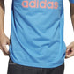 Camiseta masculina adidas com estampa de logo e manga curta, azul, tamanho GG