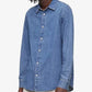 Camisa jeans vintage masculina Calvin Klein azul tamanho extragrande
