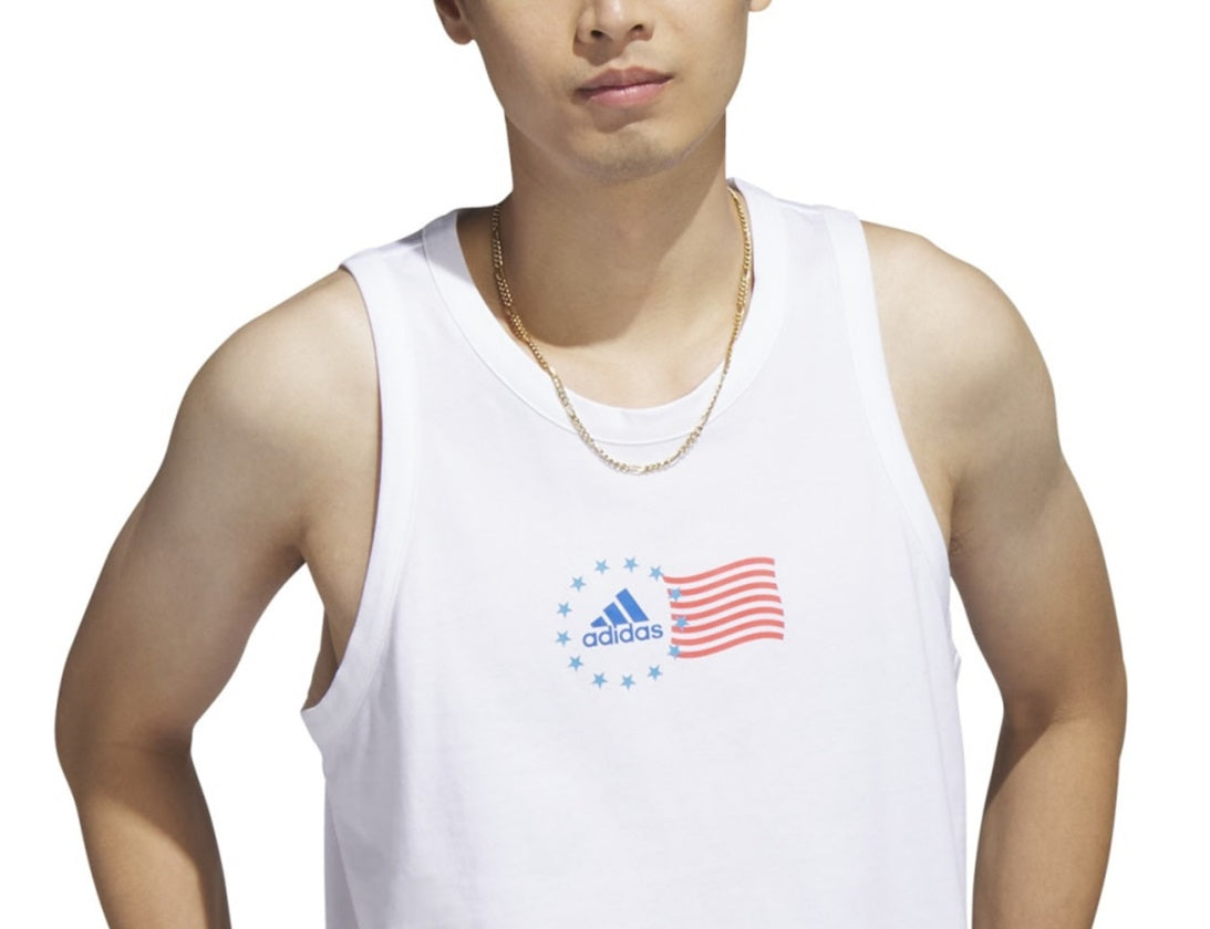 Regata Adidas Masculina Bandeira Americana Branca Tamanho XX-G