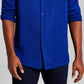 E agora esta camisa resort masculina de manga comprida lisa azul tamanho pequeno