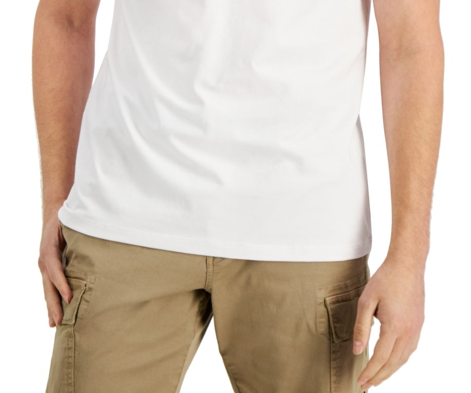 Camiseta masculina DKNY Premium Solid, branca, tamanho XX-G