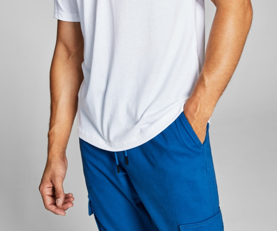 E agora esta camiseta masculina com bolso sólido, branca, tamanho grande