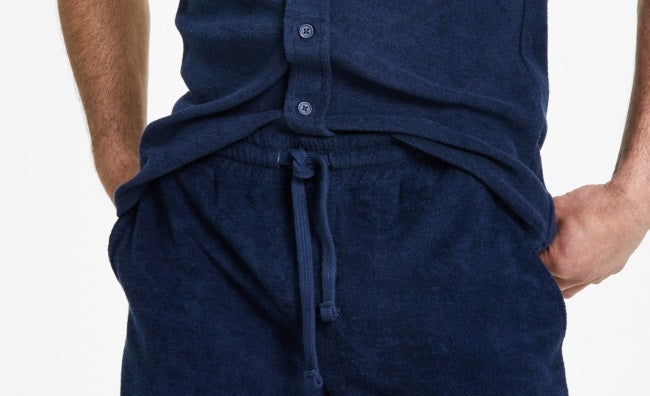 Sun + Stone Shorts Masculino French Terry Azul Tamanho Pequeno