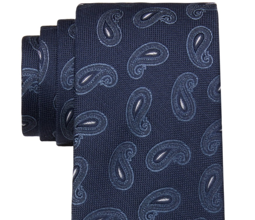 Gravata Tommy Hilfiger Halo Paisley Masculina Azul Tamanho Regular
