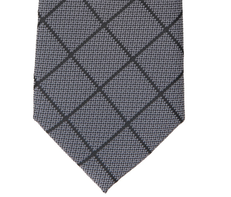 Gravata Alfani Sussex Pane Masculina Cinza Tamanho Regular