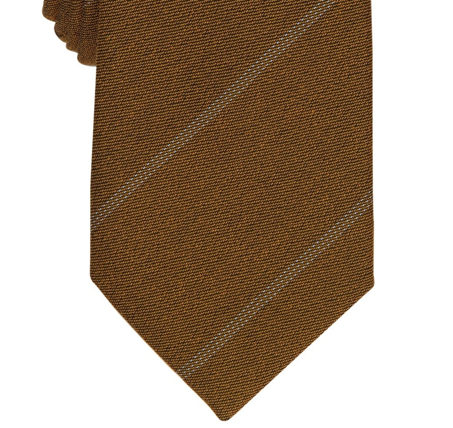 Gravata Alfani Masculina Slim Stripe Amarela Tamanho Regular