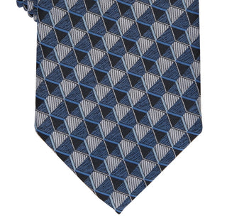 Gravata Perry Ellis Masculina Dunstan com Estampa Geométrica Azul Regular