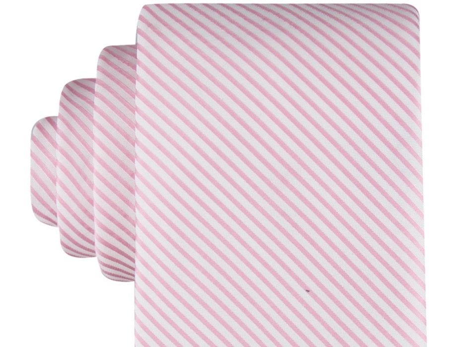 Gravata listrada Tommy Hilfiger masculina Seersucker rosa tamanho regular