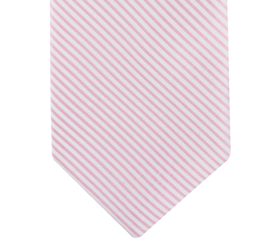 Gravata listrada Tommy Hilfiger masculina Seersucker rosa tamanho regular