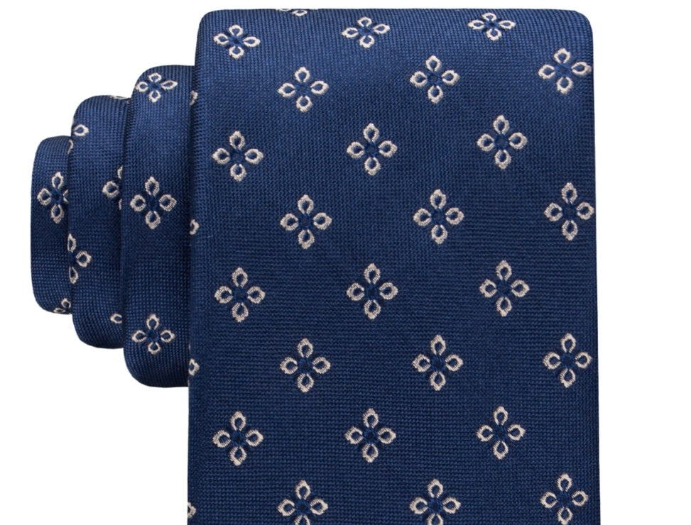 Tommy Hilfiger Masculino Clássico Medalhão Flor Azul Tamanho Regular