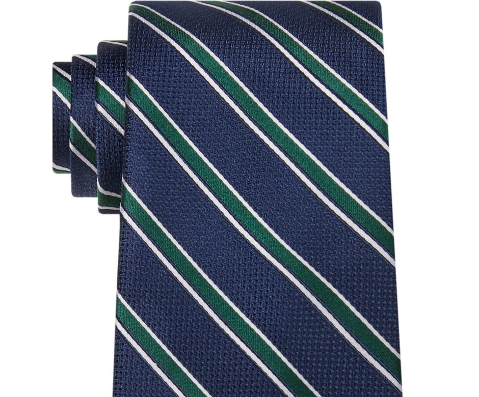 Gravata listrada Tommy Hilfiger Kingston masculina verde tamanho regular