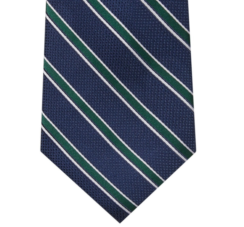 Gravata listrada Tommy Hilfiger Kingston masculina verde tamanho regular