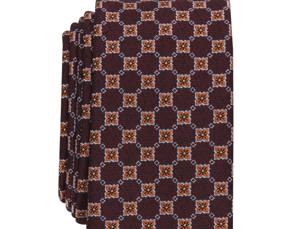 Gravata Skinny Nostrand Masculina Bar III Marrom Tamanho Regular