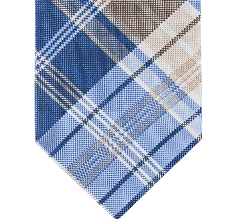 Gravata xadrez clássica masculina Tommy Hilfiger, bege, tamanho regular