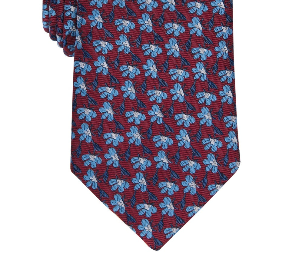 Gravata fina masculina Bar III Monaco vermelha tamanho regular