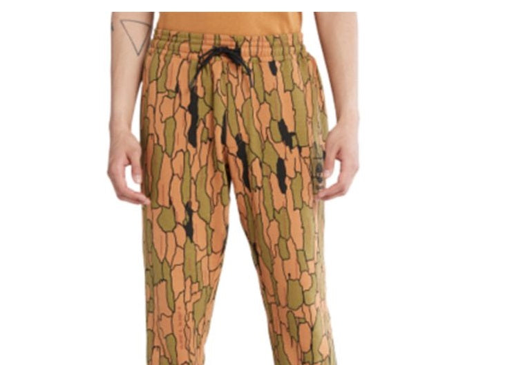 Calça de moletom Timberland masculina com forro de lã e cordão, verde, tamanho extragrande