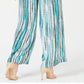 Calça feminina estampada de perna larga JM Collection, azul, tamanho X-G