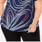 Camiseta estampada feminina JM Collection azul tamanho 0X