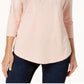 Camiseta estampada feminina JM Collection bege tamanho X-Large