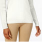 Karen Scott Suéter feminino de algodão com decote em V, branco, tamanho XX-G