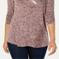 Blusa feminina com decote drapeado, tamanho X-G, vermelha, estilo &amp; co