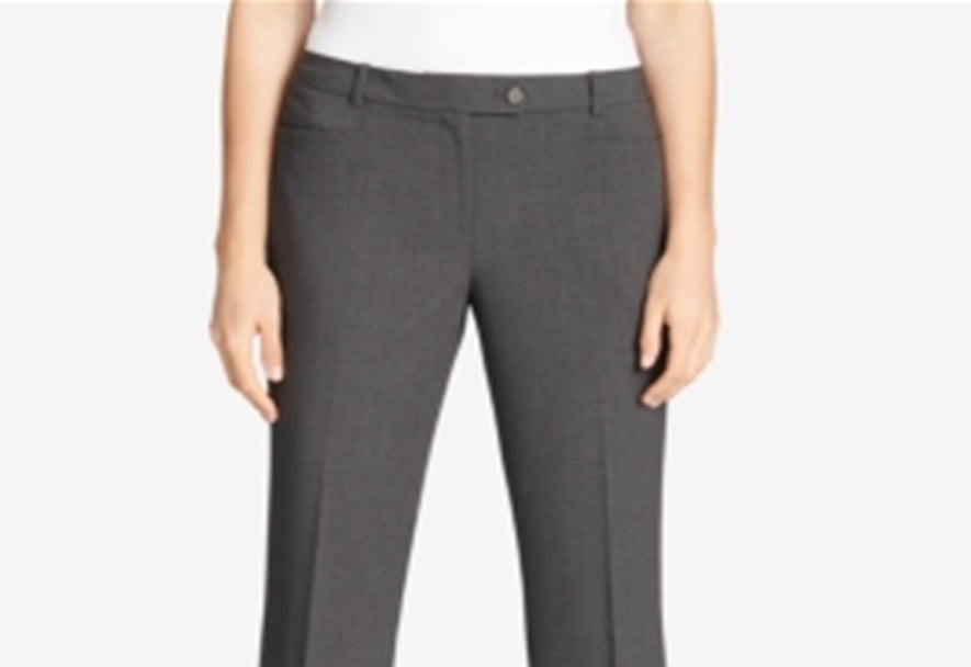 Calça feminina moderna xadrez reta Calvin Klein cinza tamanho 2