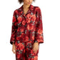 Conjunto de pijama de cetim feminino e faixa de cabeça INC International Concepts, 3 peças, vermelho, tamanho grande
