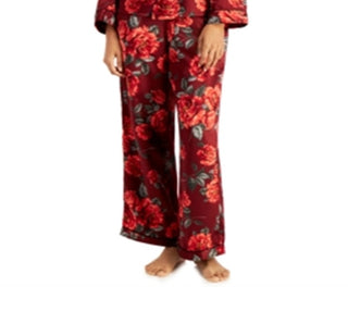 Conjunto de pijama de cetim feminino e faixa de cabeça INC International Concepts, 3 peças, vermelho, tamanho grande