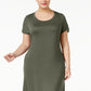 Camiseta feminina estilo &amp; co, vestido longo verde, tamanho 1X