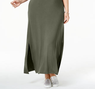 Camiseta feminina estilo &amp; co, vestido longo verde, tamanho 1X