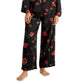 Conjunto de pijama e faixa de cabeça femininos de cetim INC International Concepts, 3 peças, preto, tamanho grande