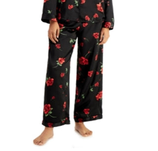 Conjunto de pijama e faixa de cabeça femininos de cetim INC International Concepts, 3 peças, preto, tamanho grande