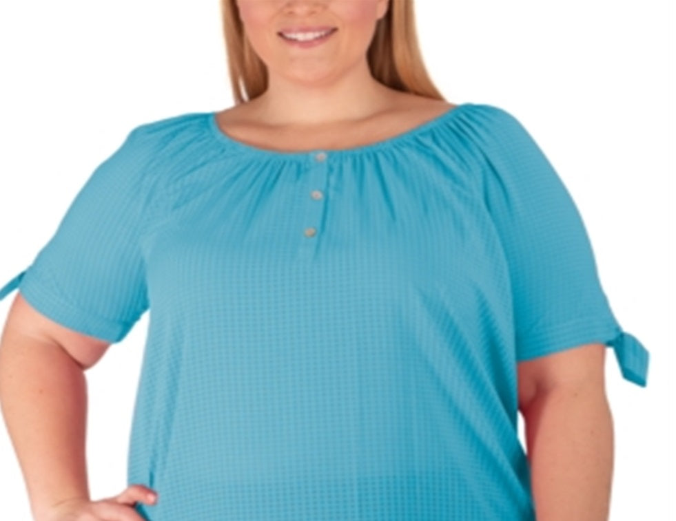 Blusa Raglan Feminina NY Collection Azul Tamanho 2X
